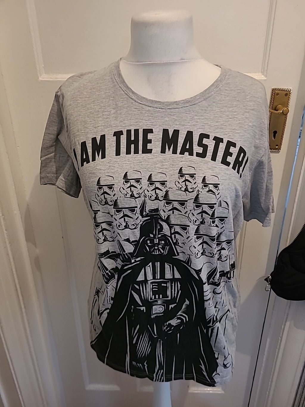 Mens Nutmeg Size Medium Grey Darth Vader Printed Pyjama Top