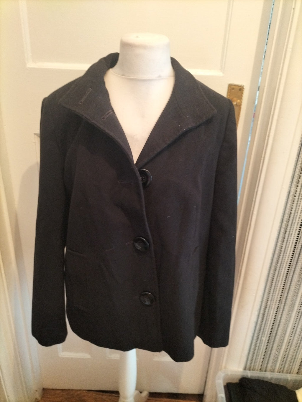 Ladies Debenhams Size 18 Black Collared Lined Jacket