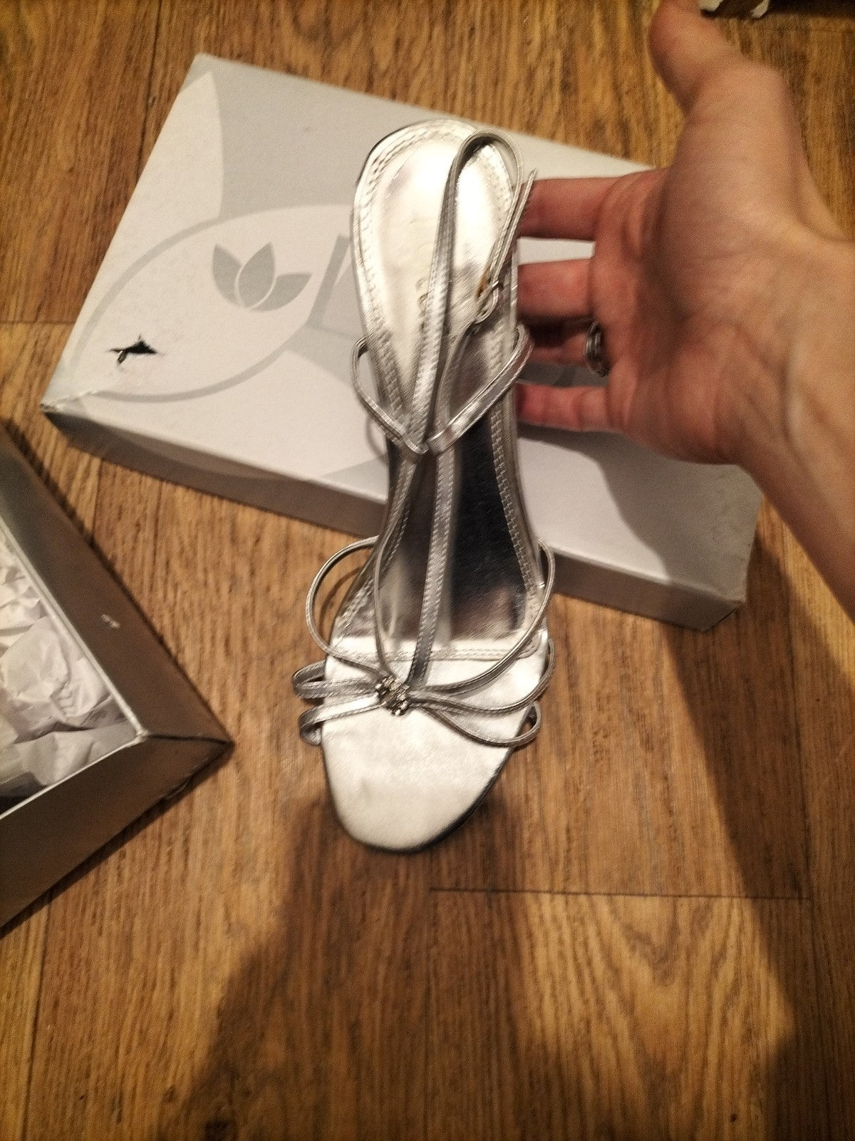 Brand New Ladies Lotus Size 6 Silver Heels