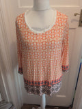 Marks And Spencer 22 Coral Mix Long Sleeve Blouse