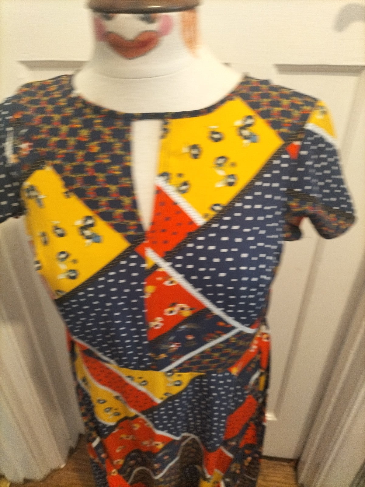 Ladies Tu Size 8 Multi Coloured Cap Sleeved Dress