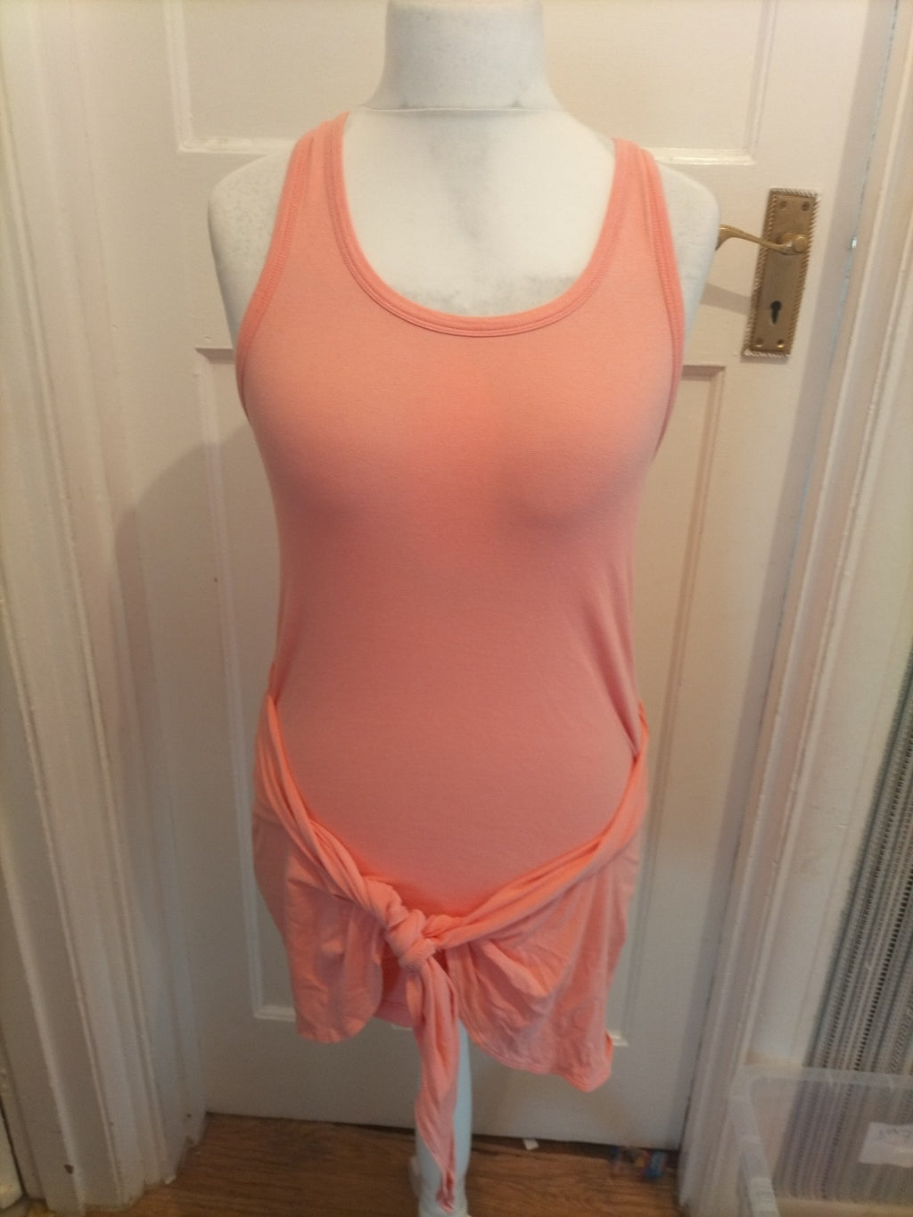 Ladies Zara Size Small Peachy Pink Sleeveless Longline Top