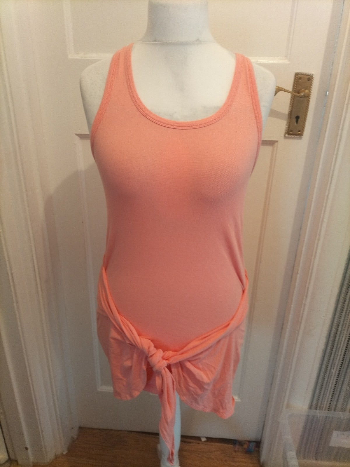 Ladies Zara Size Small Peachy Pink Sleeveless Longline Top