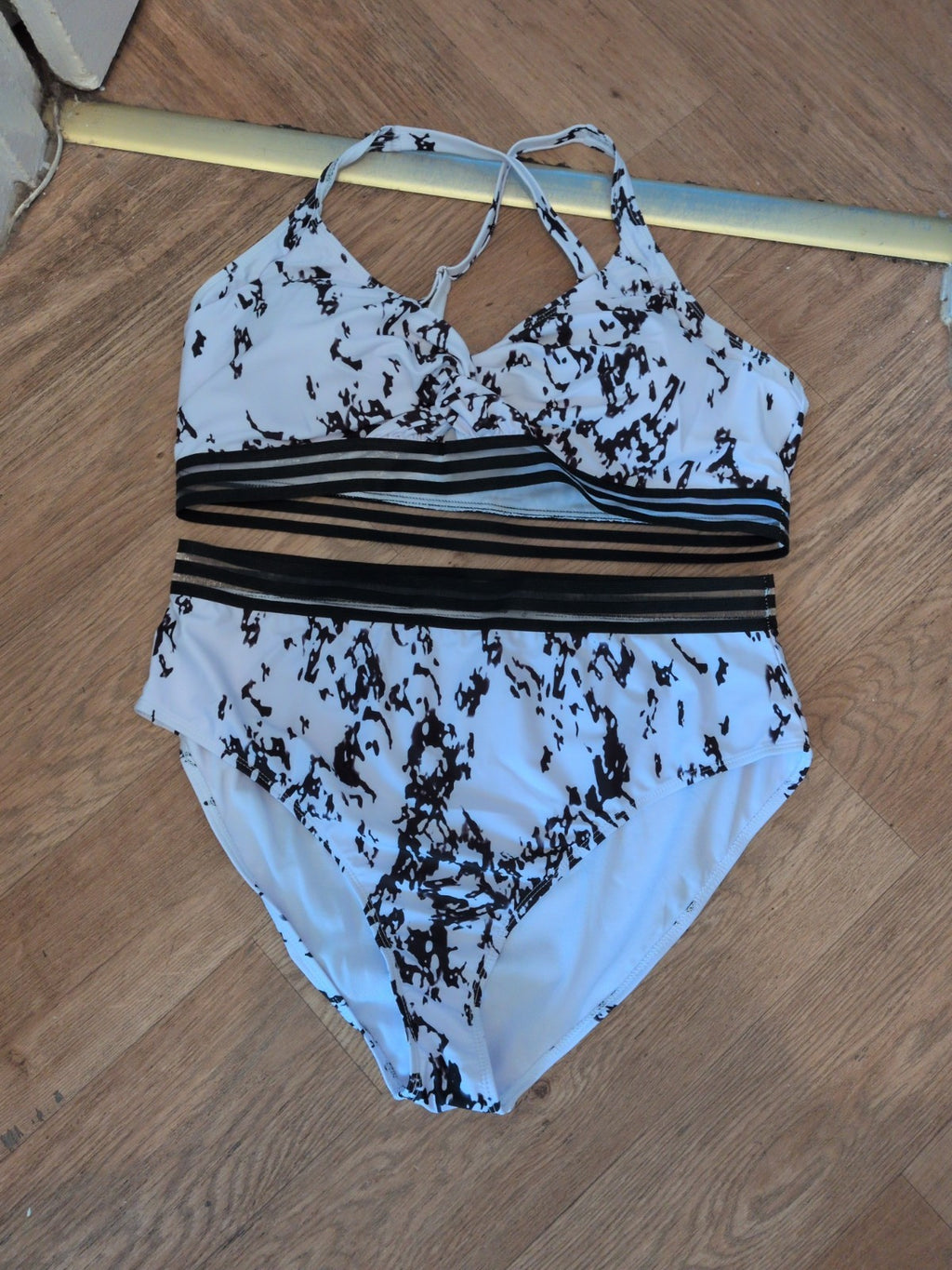 Shein 4XL Black And White Padded Bikini