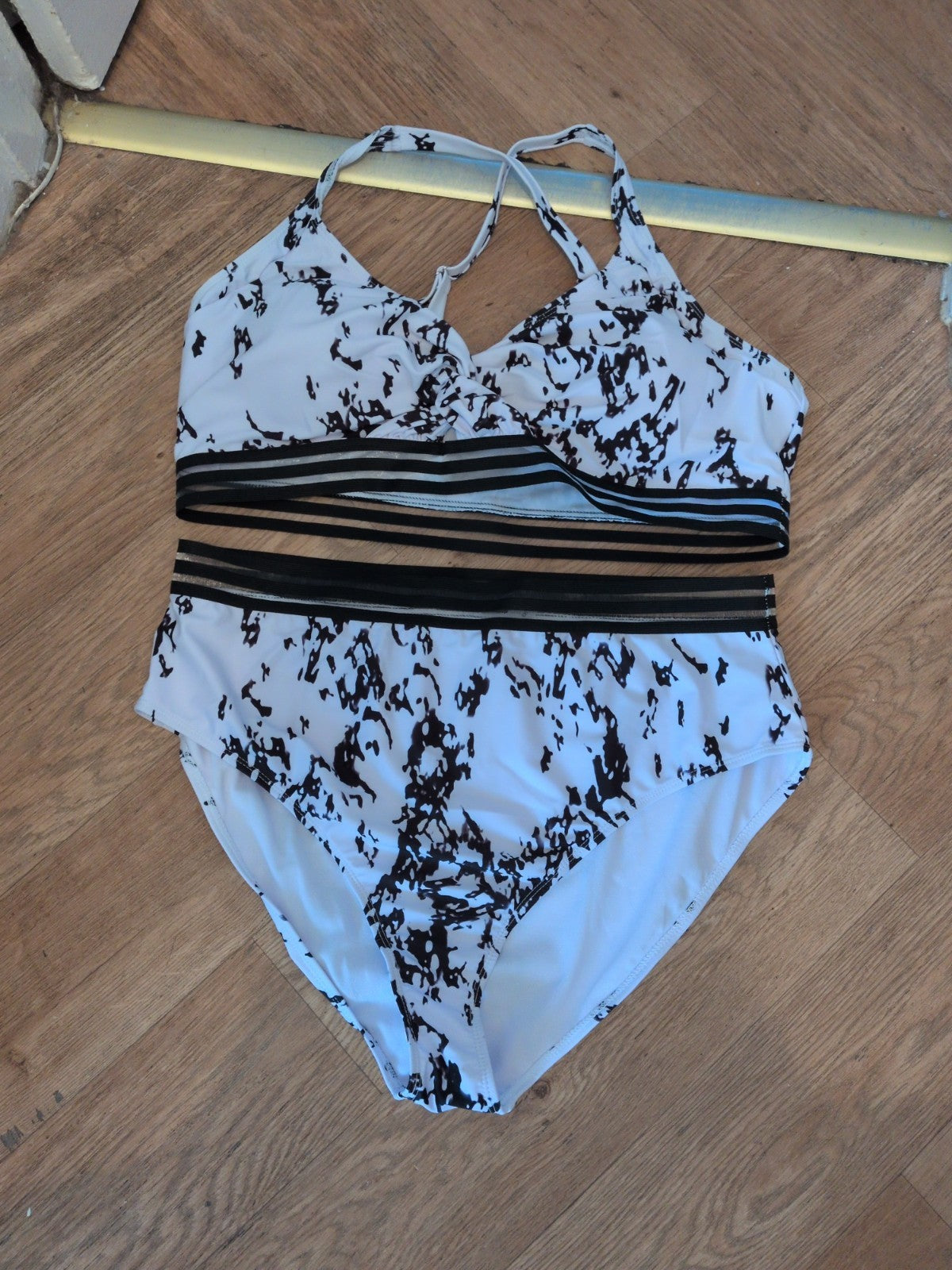 Shein 4XL Black And White Padded Bikini