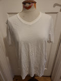 Mens Easy Size XL White V Neck Short Sleeved Tee