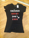 Brand New Ladies Primark Size 4 Black Cotton Printed Tee