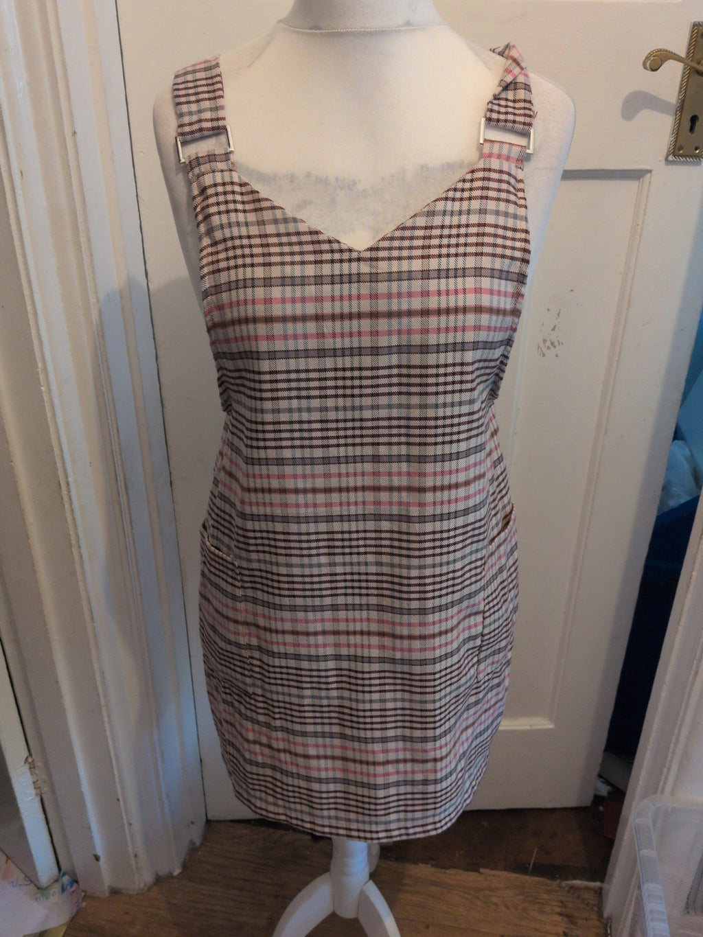 Ladies Medium Multi Check Sleeveless Top