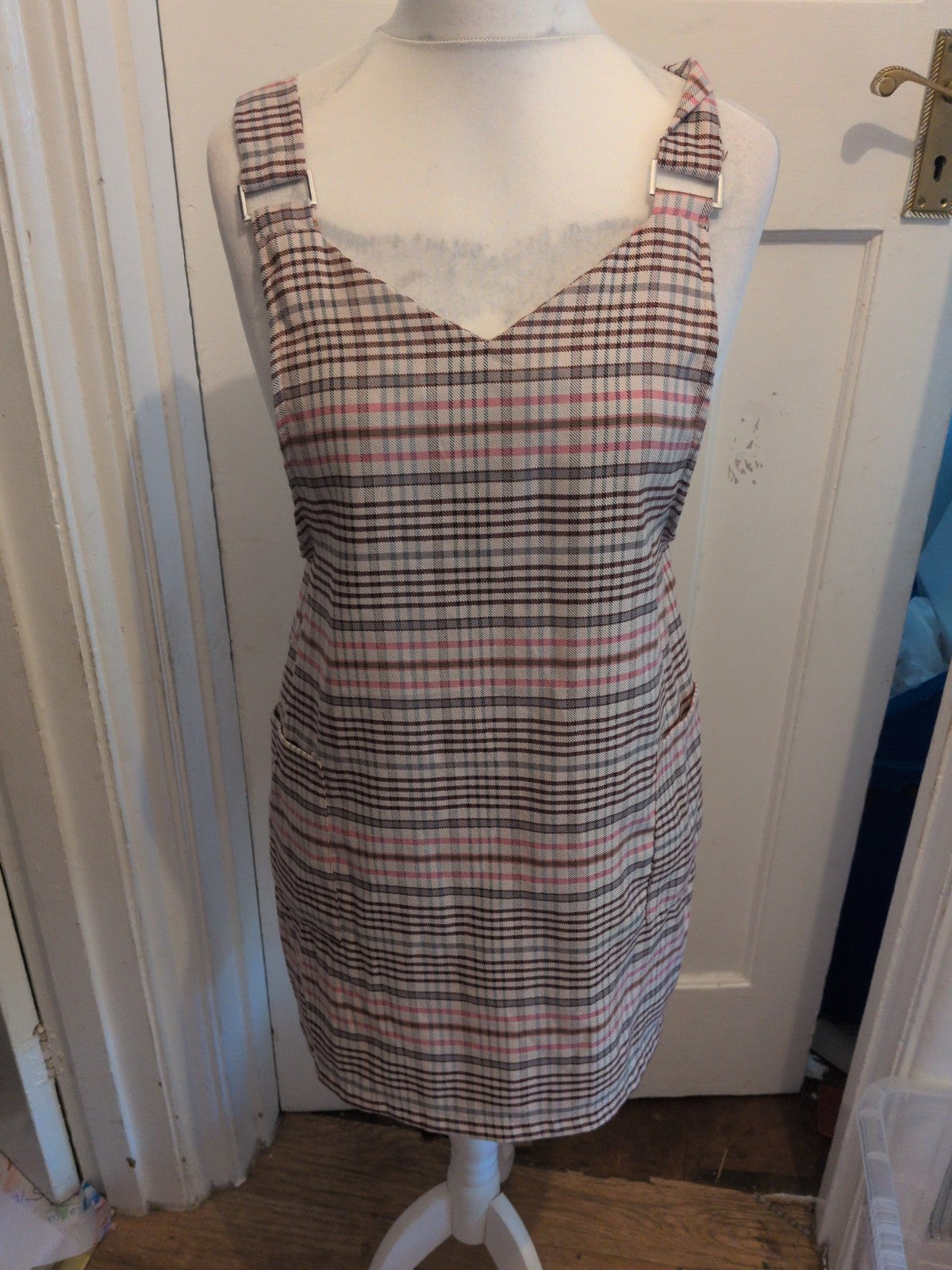 Ladies Medium Multi Check Sleeveless Top