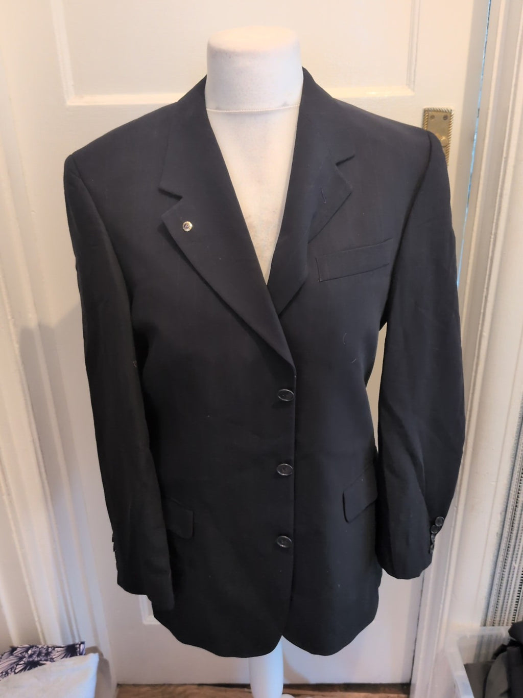 Mens Pierre Cardin Paris Size Large Navy Pinstripe Tuxedo Suit Jacket