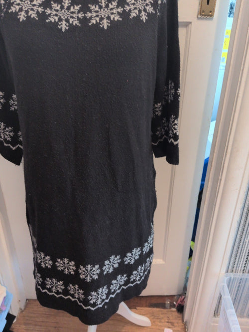 Angel Ribbons 16/18 Black Long Sleeve Jumper Dress