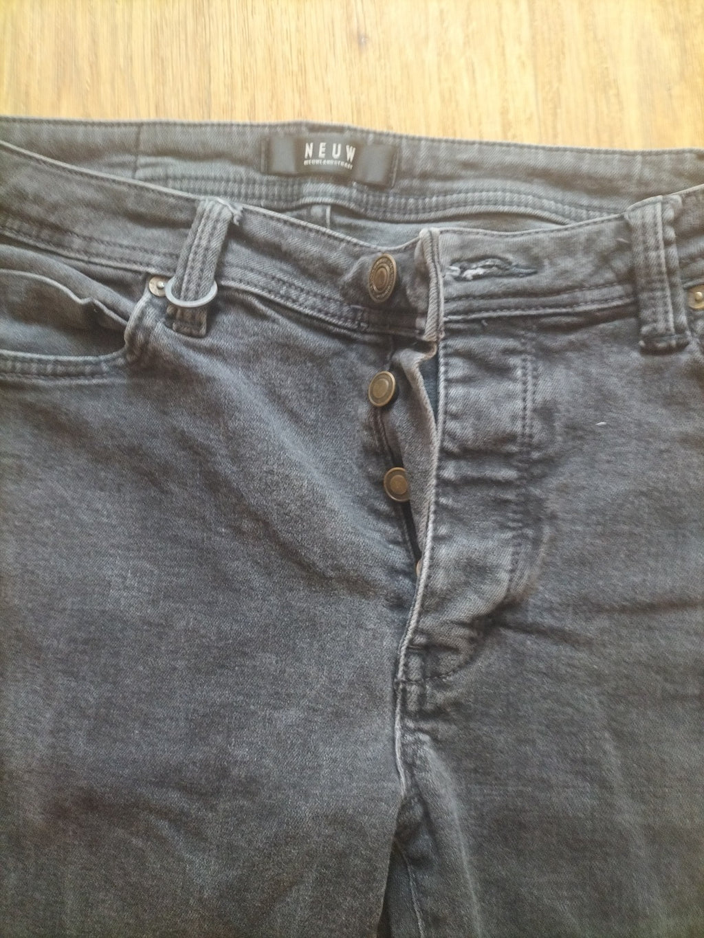 Mens Neuw Size 31" Black Skinny Denim Shorts