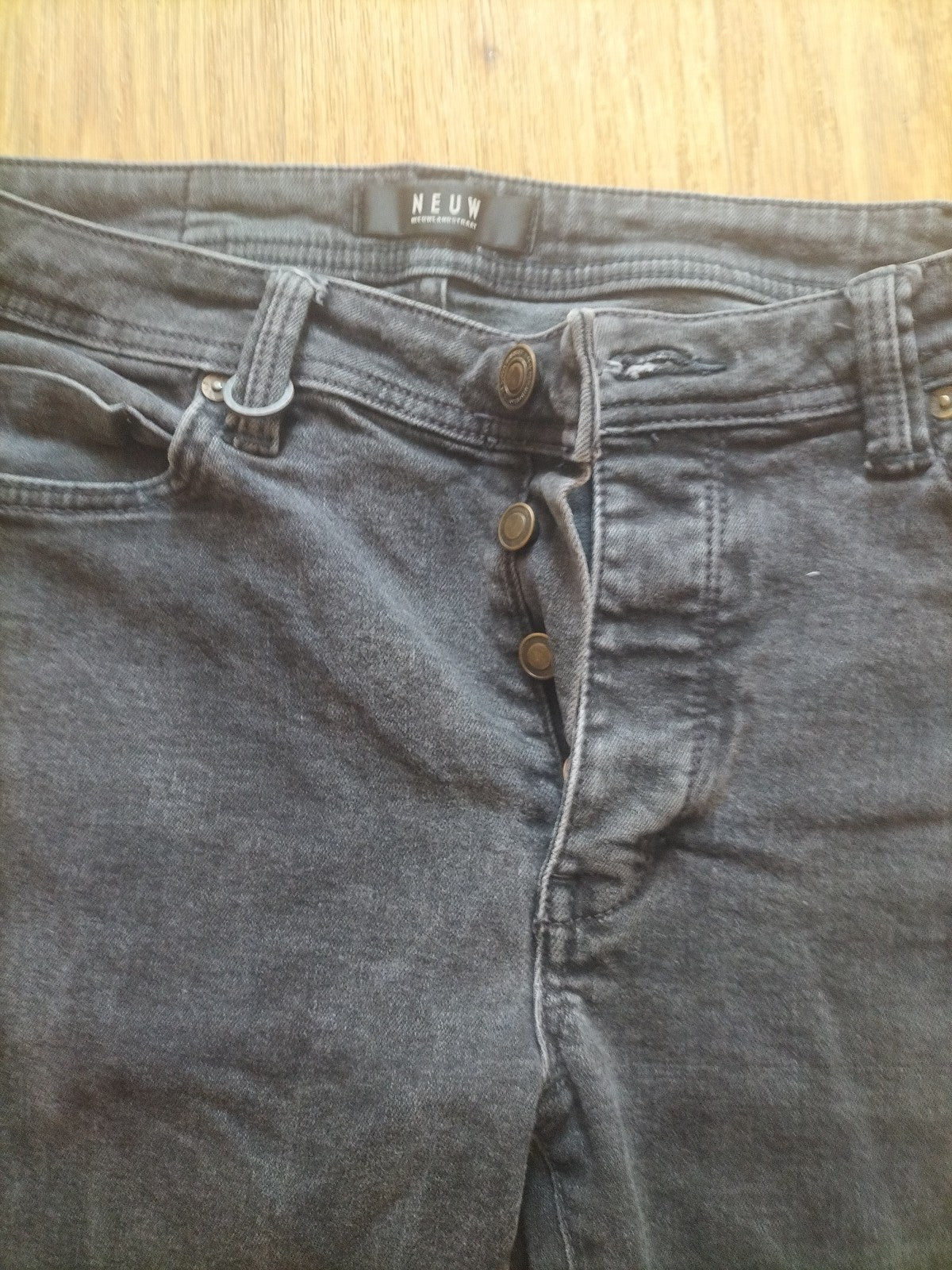 Mens Neuw Size 31" Black Skinny Denim Shorts