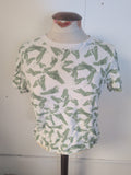 Ladies Primark Size Small Green And White Short Sleeve T-shirt