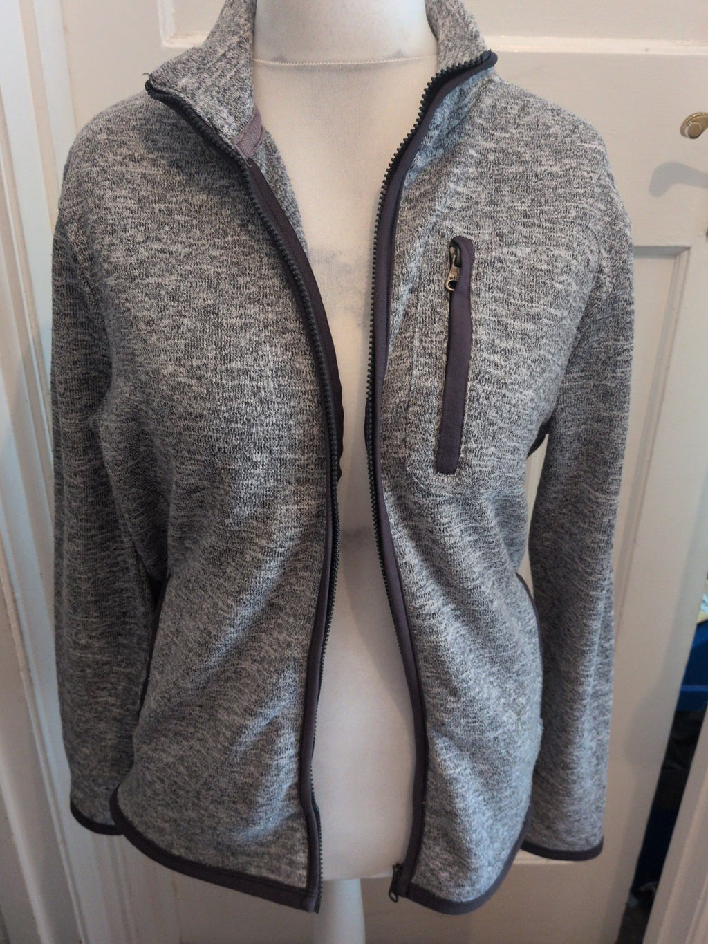 M&Co Medium Grey Fleck Full Zip Jumper
