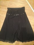 Ladies Eu 44 Black Lined Sequin Panel Skirt