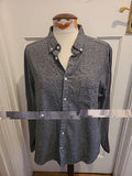 Mens Primark Size L Grey Fleck Long Sleeved Polo