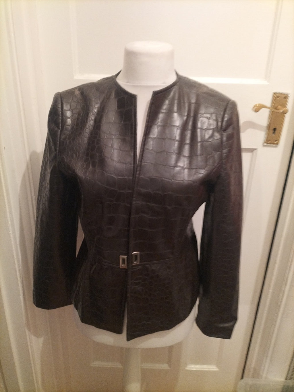Ladies El Corte Size EU 44 Dark Brown Pleather Jacket
