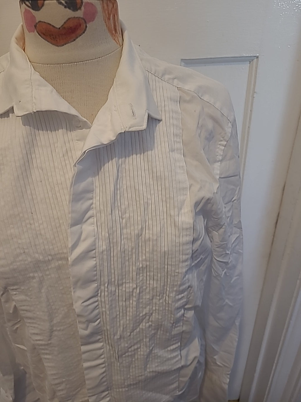 Mens Moss Size 15.5" White Long Sleeved Tailored Shirt