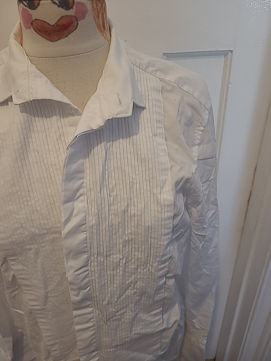 Mens Moss Size 15.5" White Long Sleeved Tailored Shirt