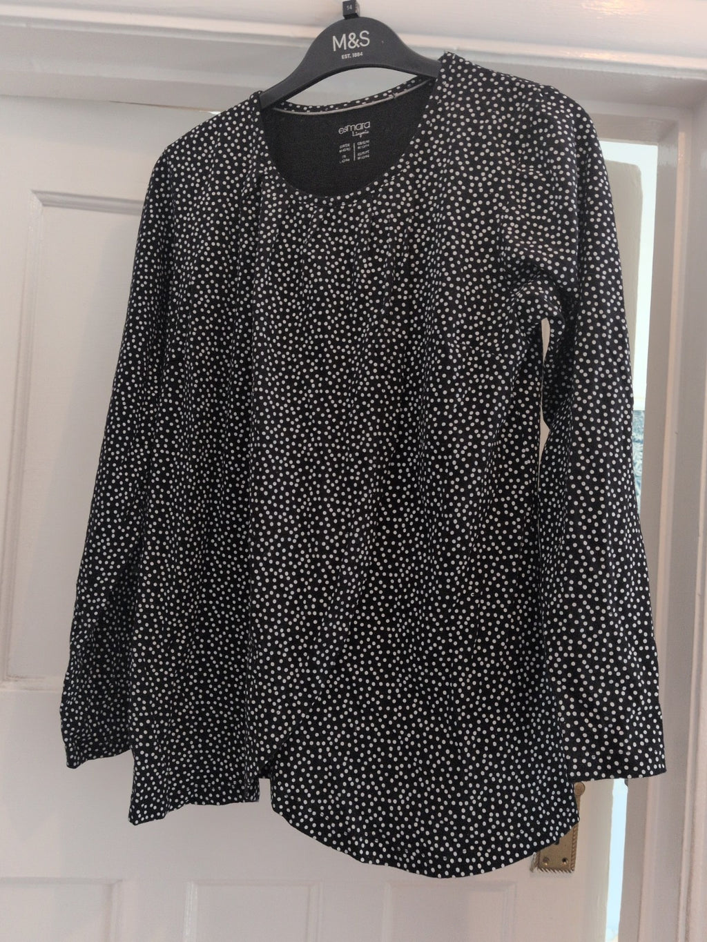 Esmara Lingerie 12-14 Long Sleeve Polkadot Pyjama Top