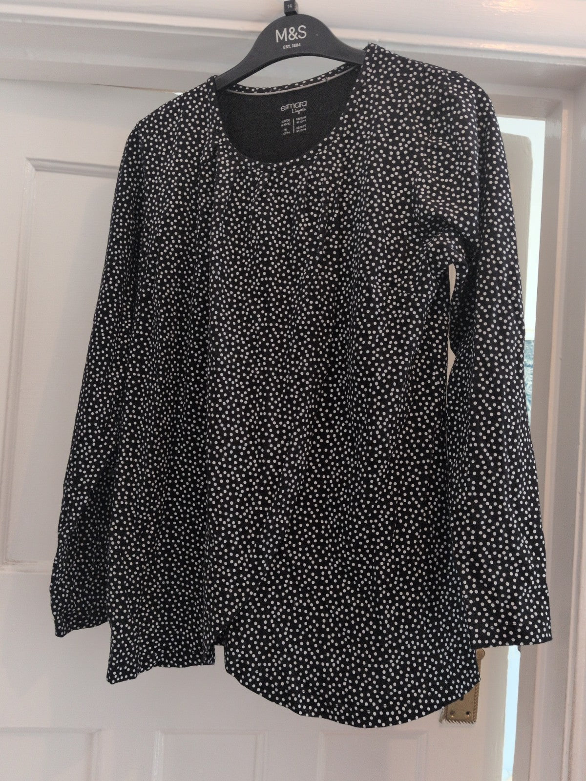 Esmara Lingerie 12-14 Long Sleeve Polkadot Pyjama Top