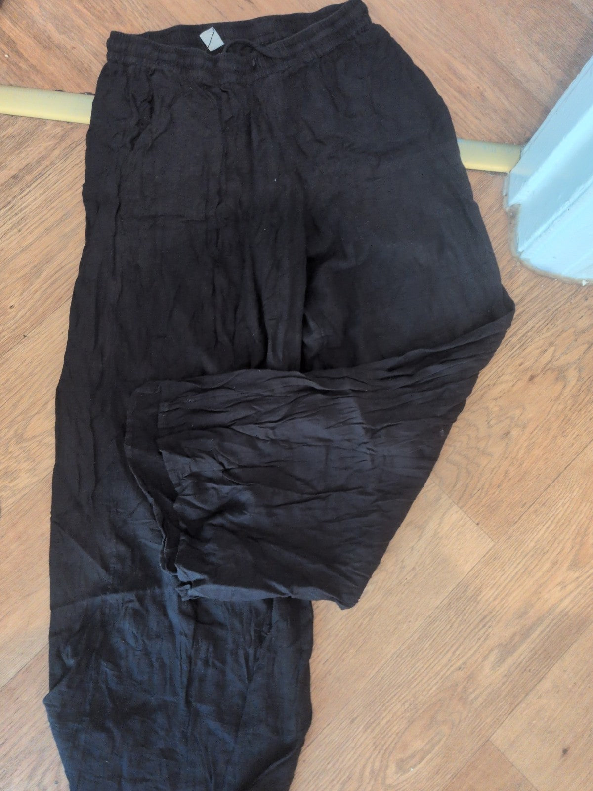 Primark Medium 12-14 Black Lightweight Elasticated Trousers