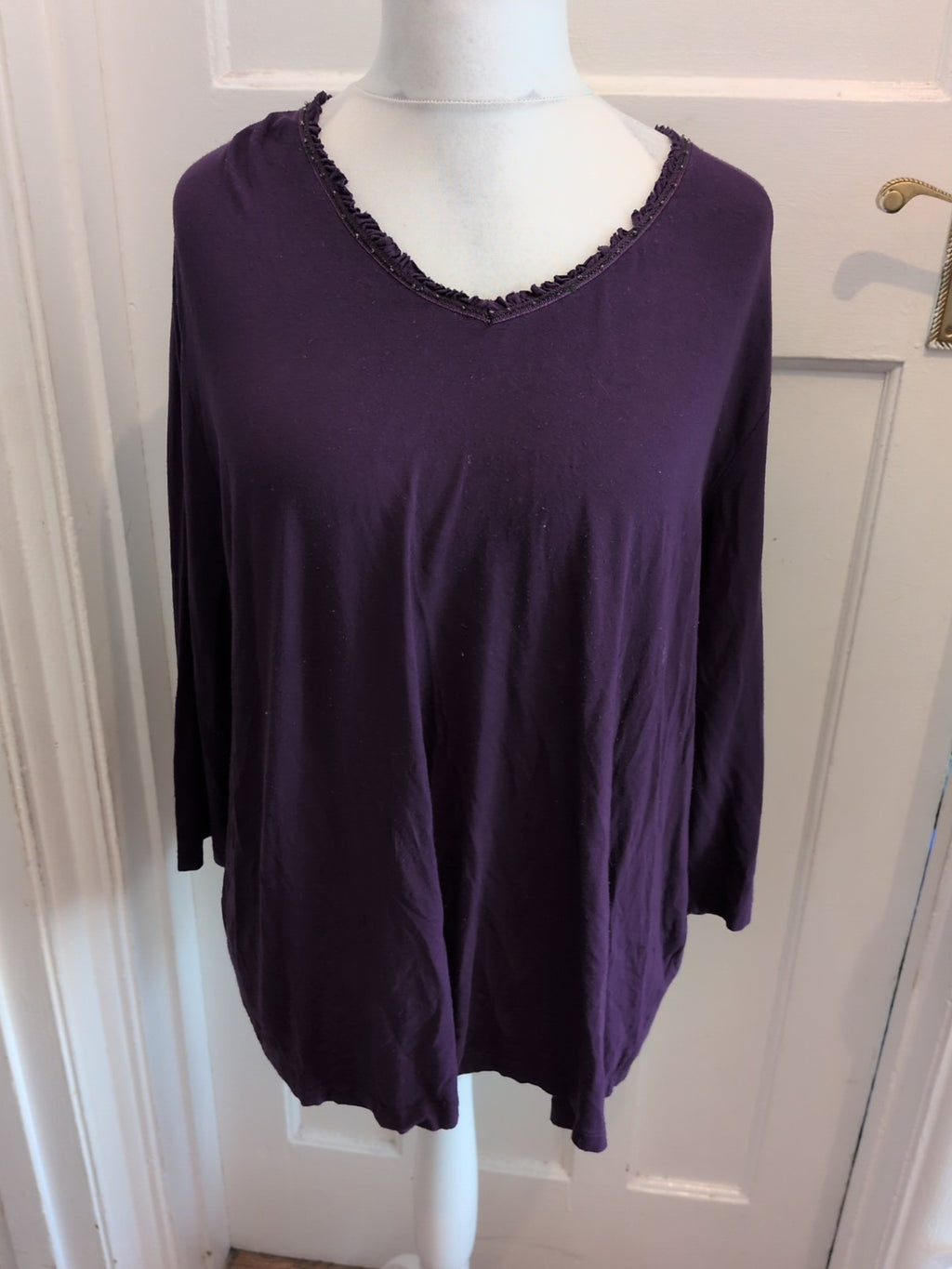 Elvi 3 Purple Long Sleeve Blouse