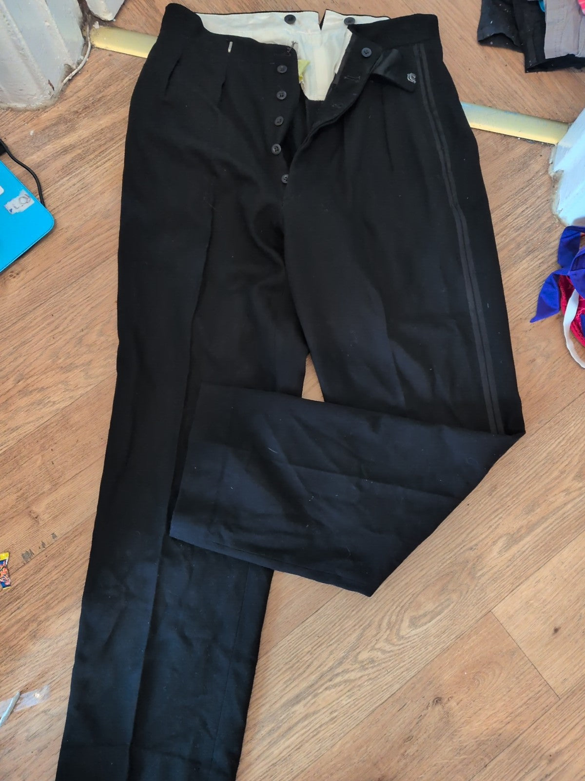 Vintage 32-34" Black Trousers