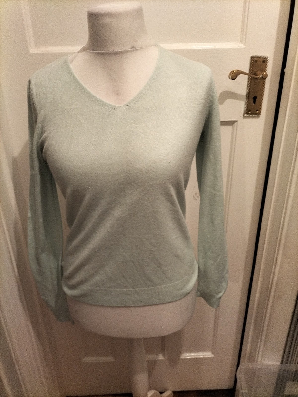 Ladies Primark Size 8 Pale Mint Long Sleeve Lightweight Jumper