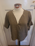 Ladies Apricot Size 10 Brown V Neck Blouse