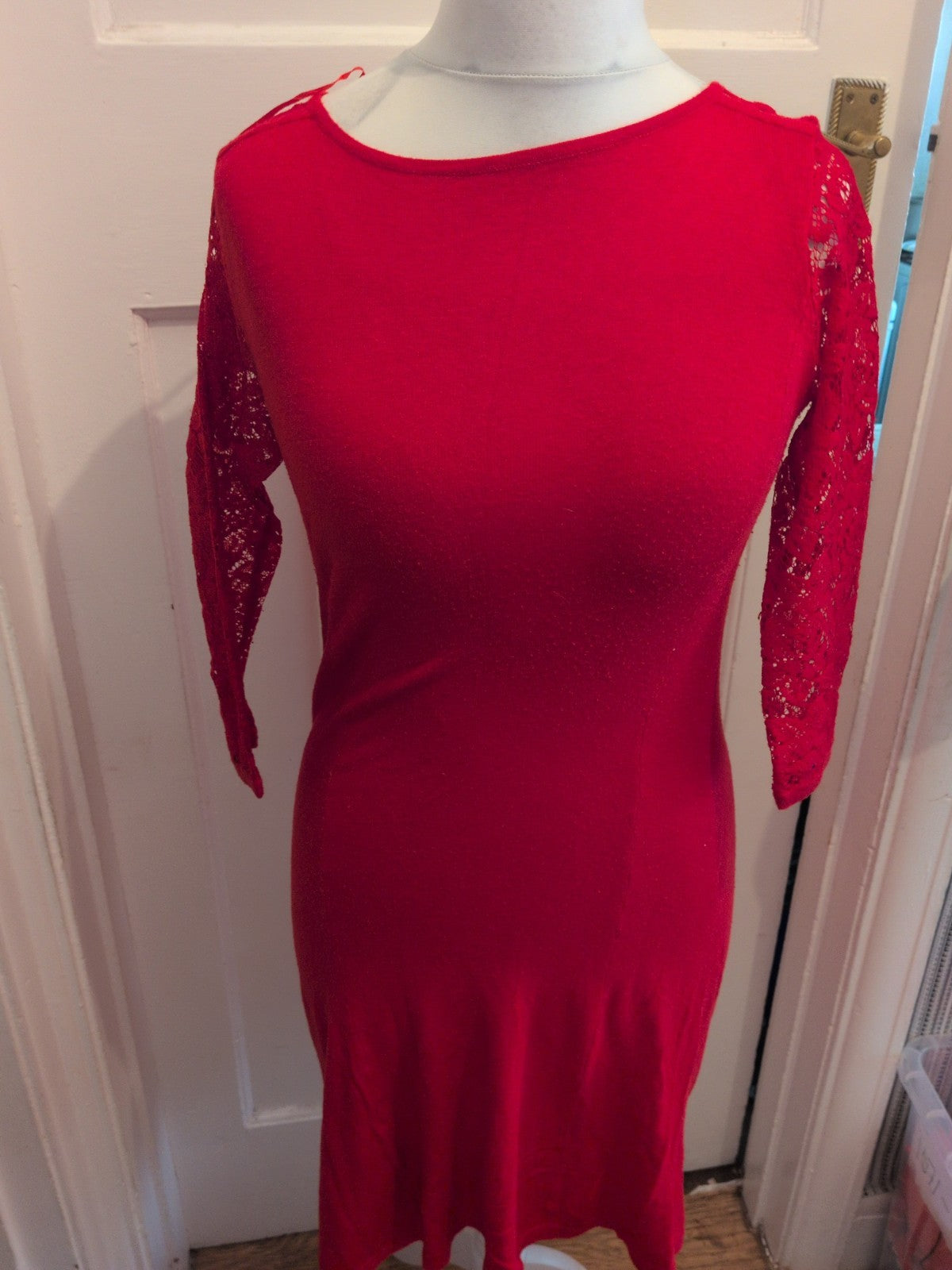 F&F 10 Red Lace Sleeves Dress