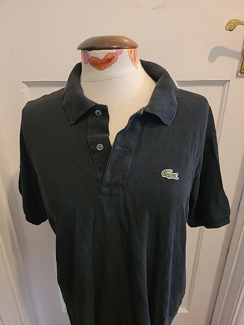 Mens Lacoste Size Medium Black Short Sleeved Polo