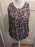 Very 18 Beige Black Animal Print Sleeveless Blouse