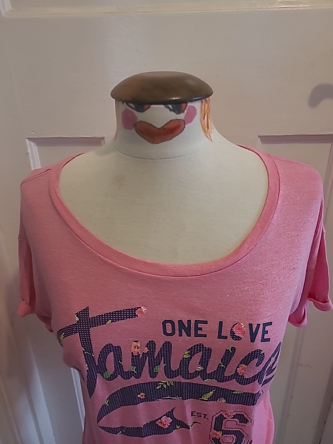 Ladies T.shirt Size Med Pink/ Blue