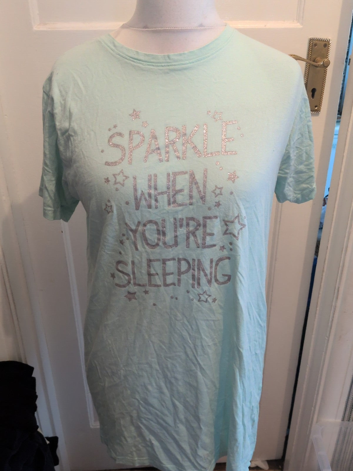 Jeff&Co 10-12 Pale Aqua Short Sleeve Nighty