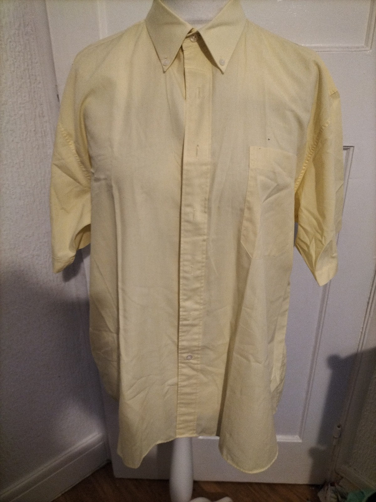 Mens House Of Fraser Size 17" Lemon Short Sleeved Shirt