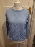 Mens Size Large Blue Ribbed Hem And Cuffs Ultra Soft Jumper