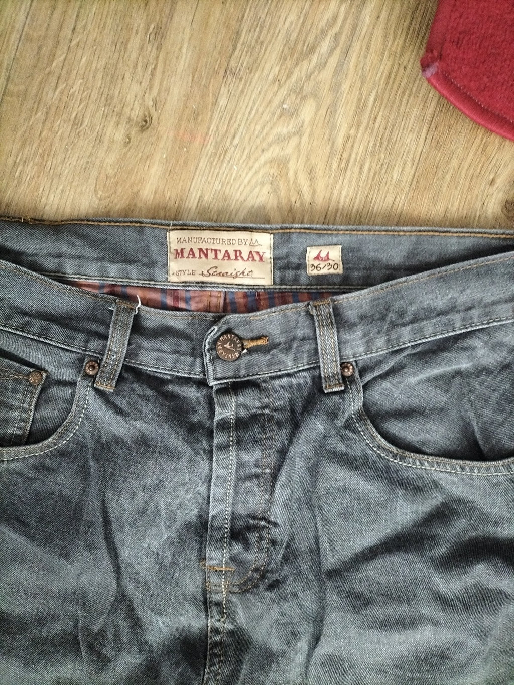 Mens Mantaray Size 36/30 Straight Denim Jeans
