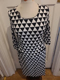 Ladies Black/ White Dress 3/4 Sleeve LAURA ASHLEY size 12