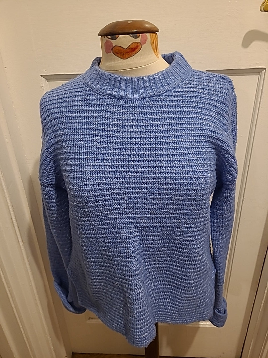 Ladies John Lewis Size Medium Blue Fleck Knit Pullover Jumper