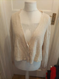 Ladies Na-kd Size Small Cream Knit Cardigan