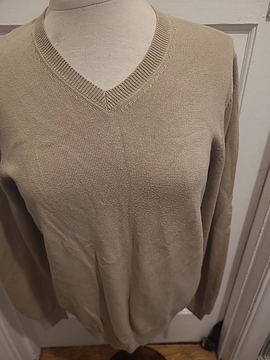 Mens Blue Harbour Size Small Natural V Neck Pullover Jumper