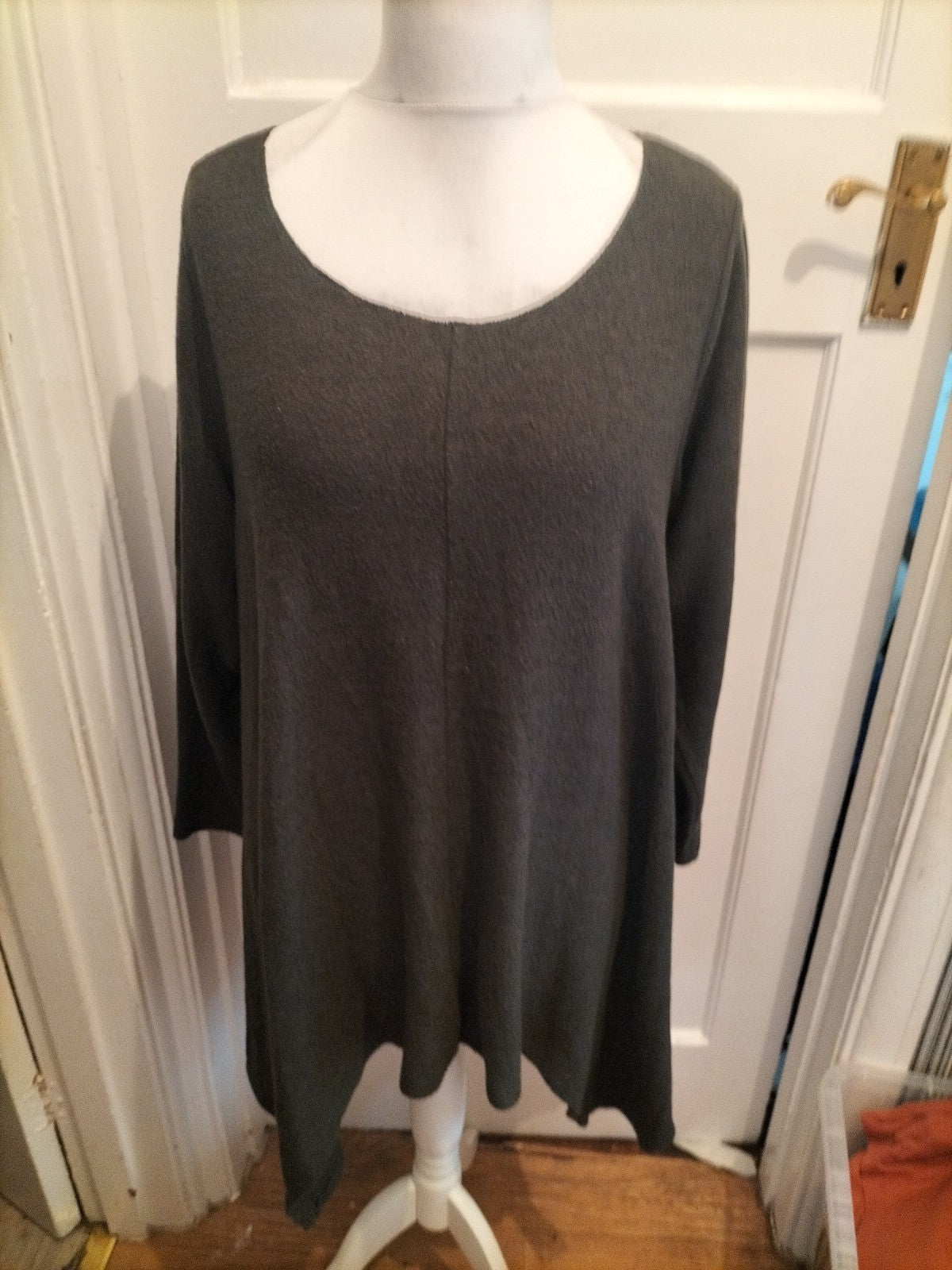 Yours 18 Dark Green Waterfall Pullover Jumper
