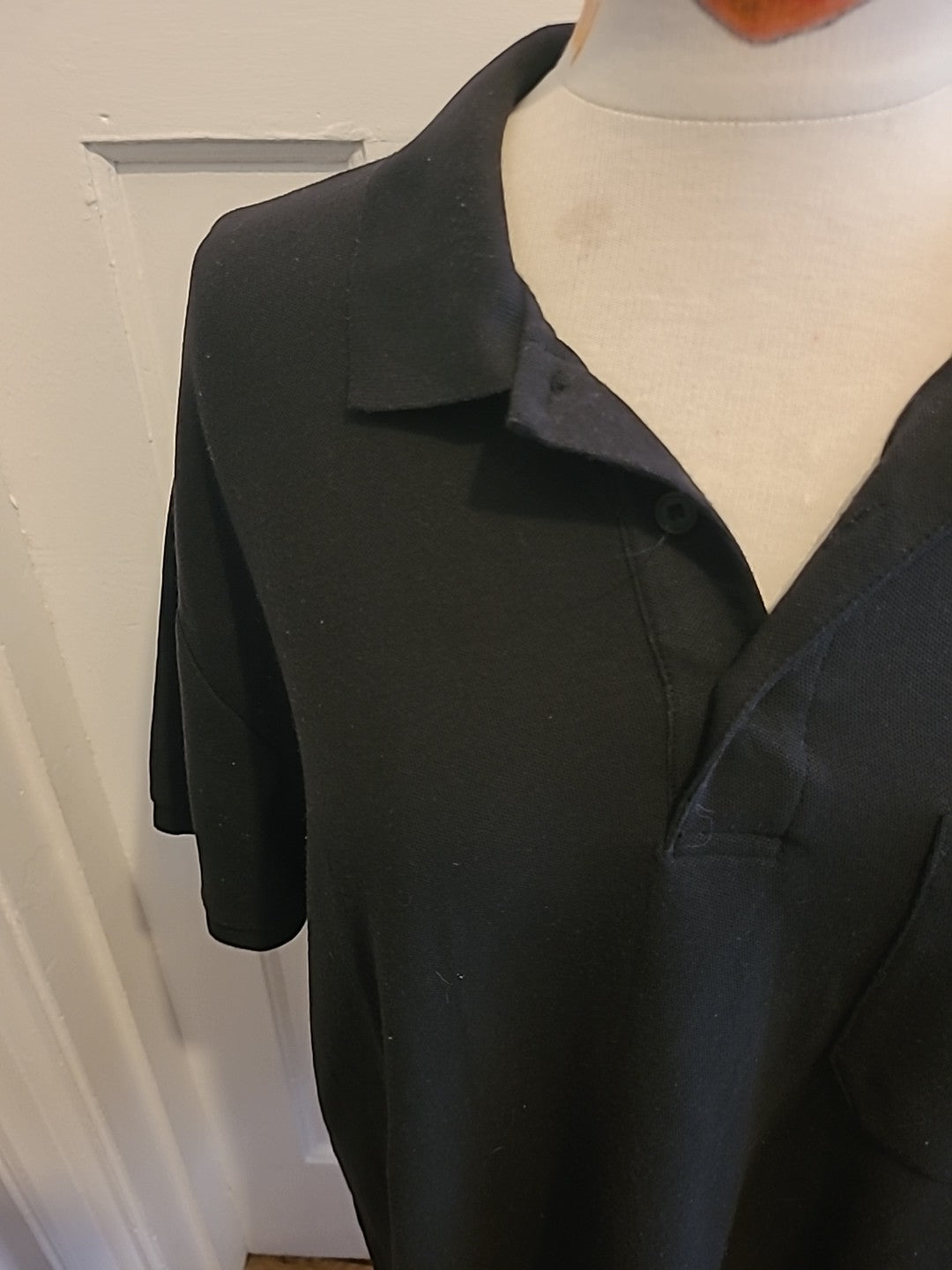 Mens Fruit Of The Loom Size XL Black Short Sleeved Polo