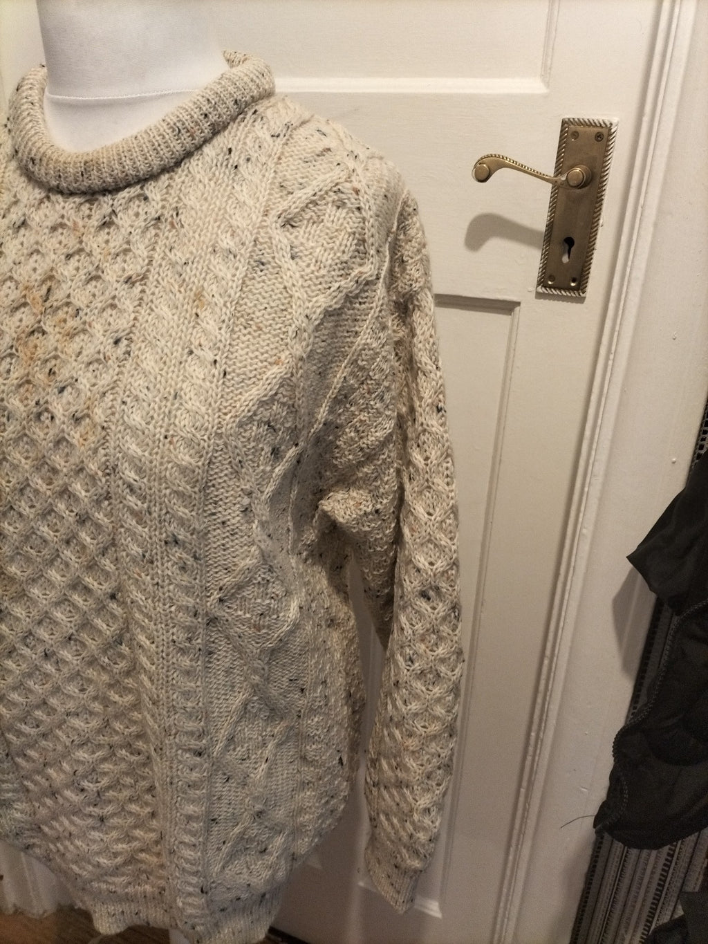 Mens Jumper Aran Crafts Wool Size XL