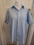 Mens Claybrooke Size 17 Blue Short Sleeved Shirt