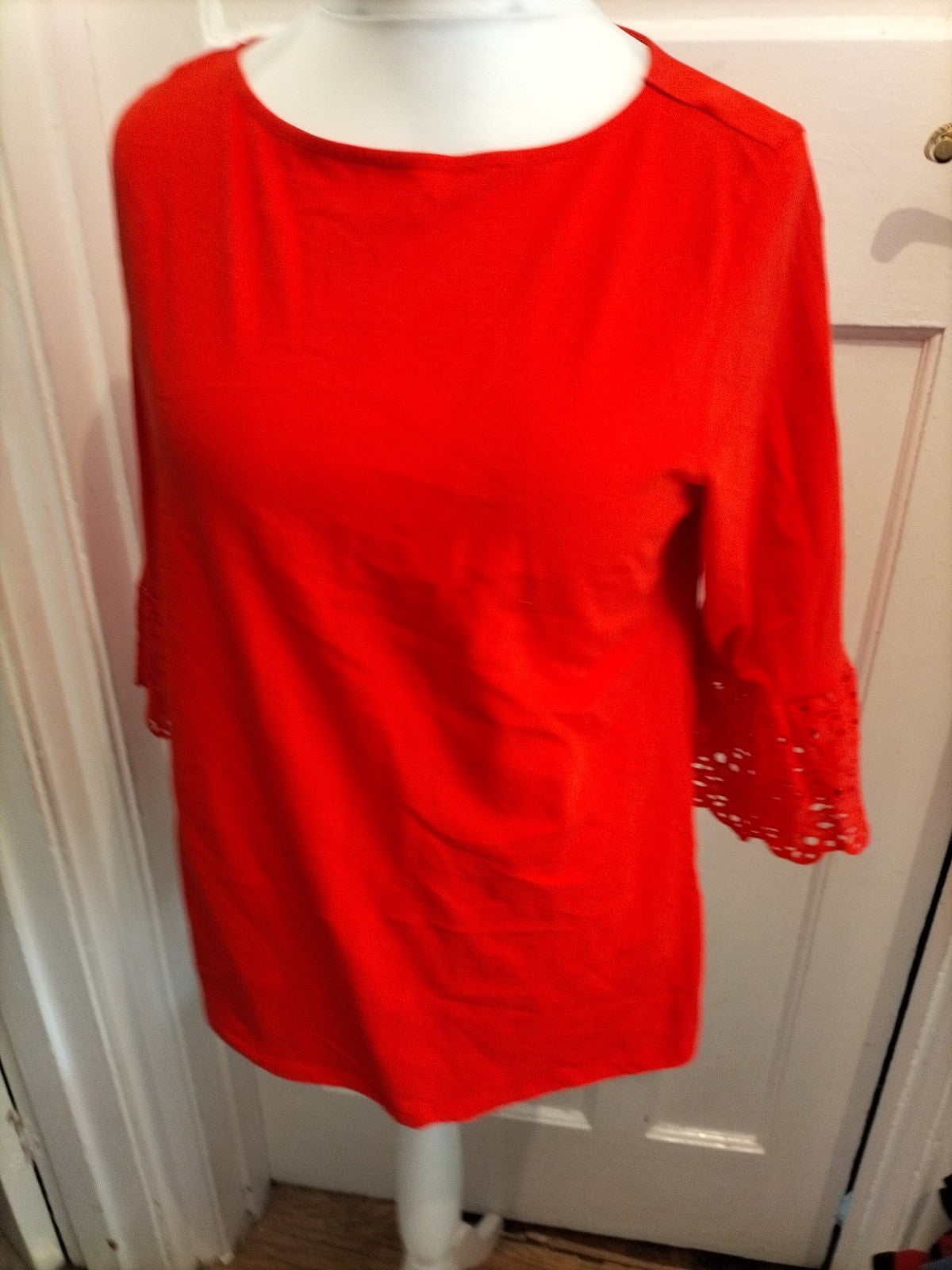 George 14 Orange Red Long Sleeve Blouse