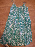 Ladies Size Small Green And White Sleeveless Dress