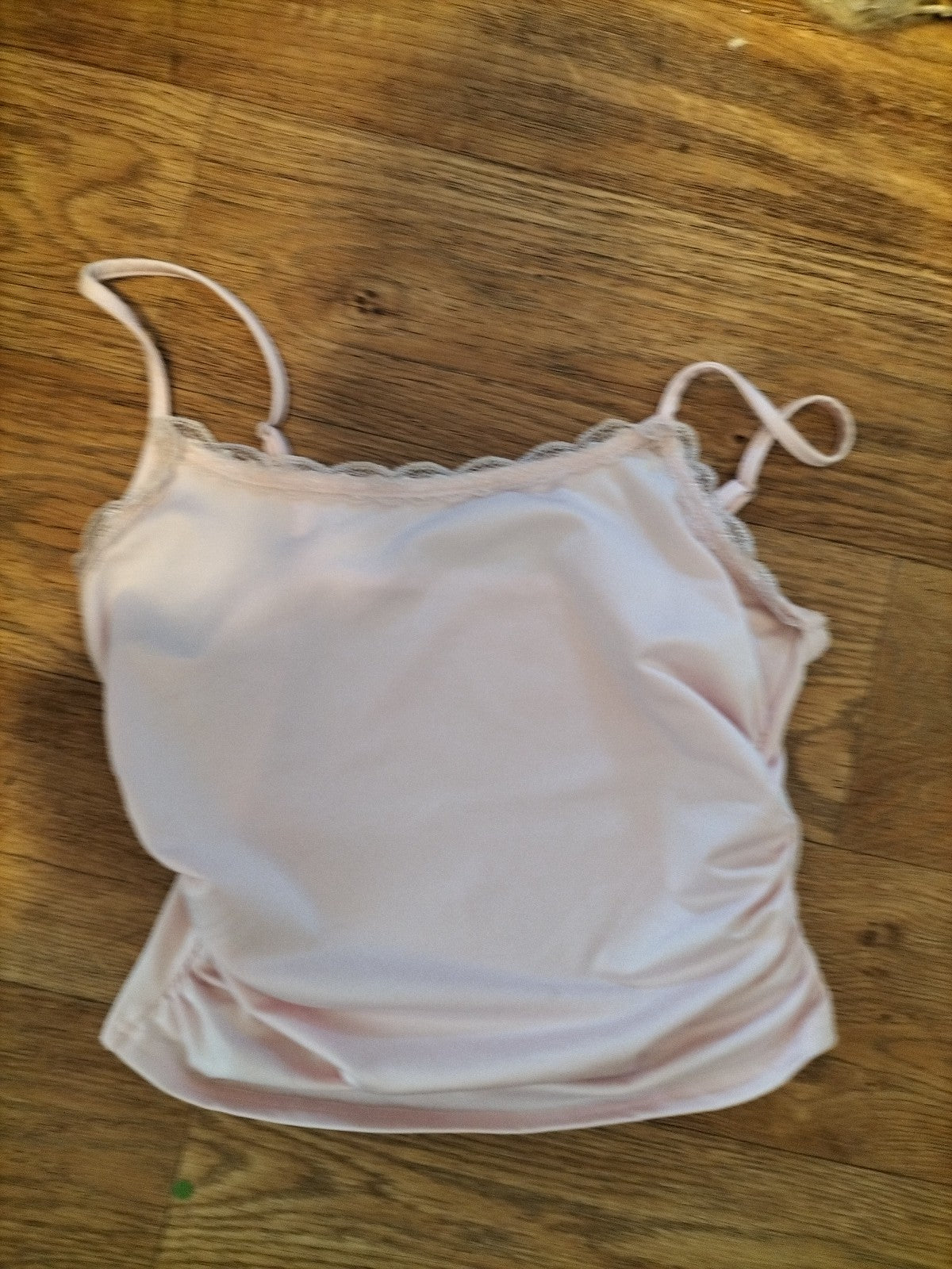 Ladies Shein Size Small Baby Pink Sleeveless Ruched Top